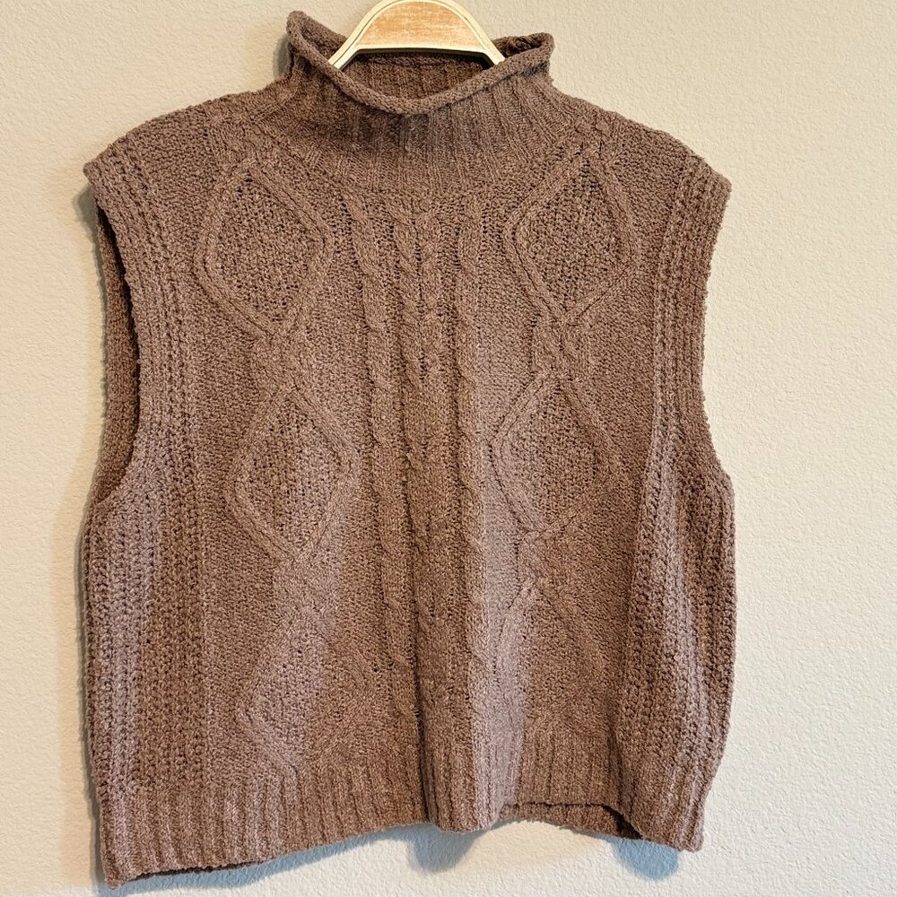 Brown Turtleneck Sweater Vest